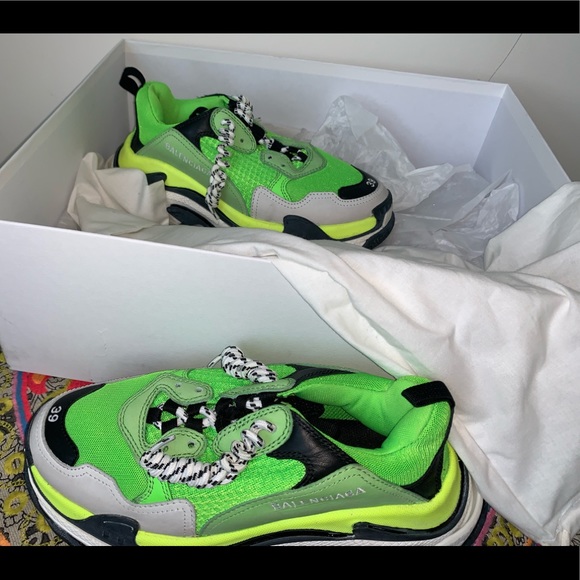 Balenciaga Triple S 39 Lime Green and Black
